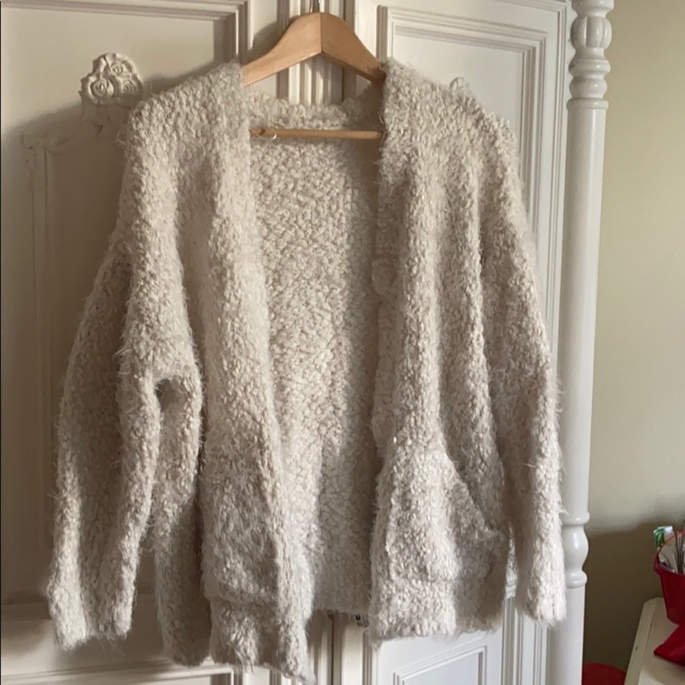 fluffy cardigan
